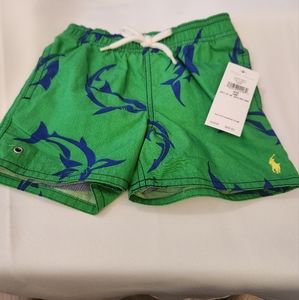 Ralph Lauren Boy Green & Blue Swimming Trunks 12 Months